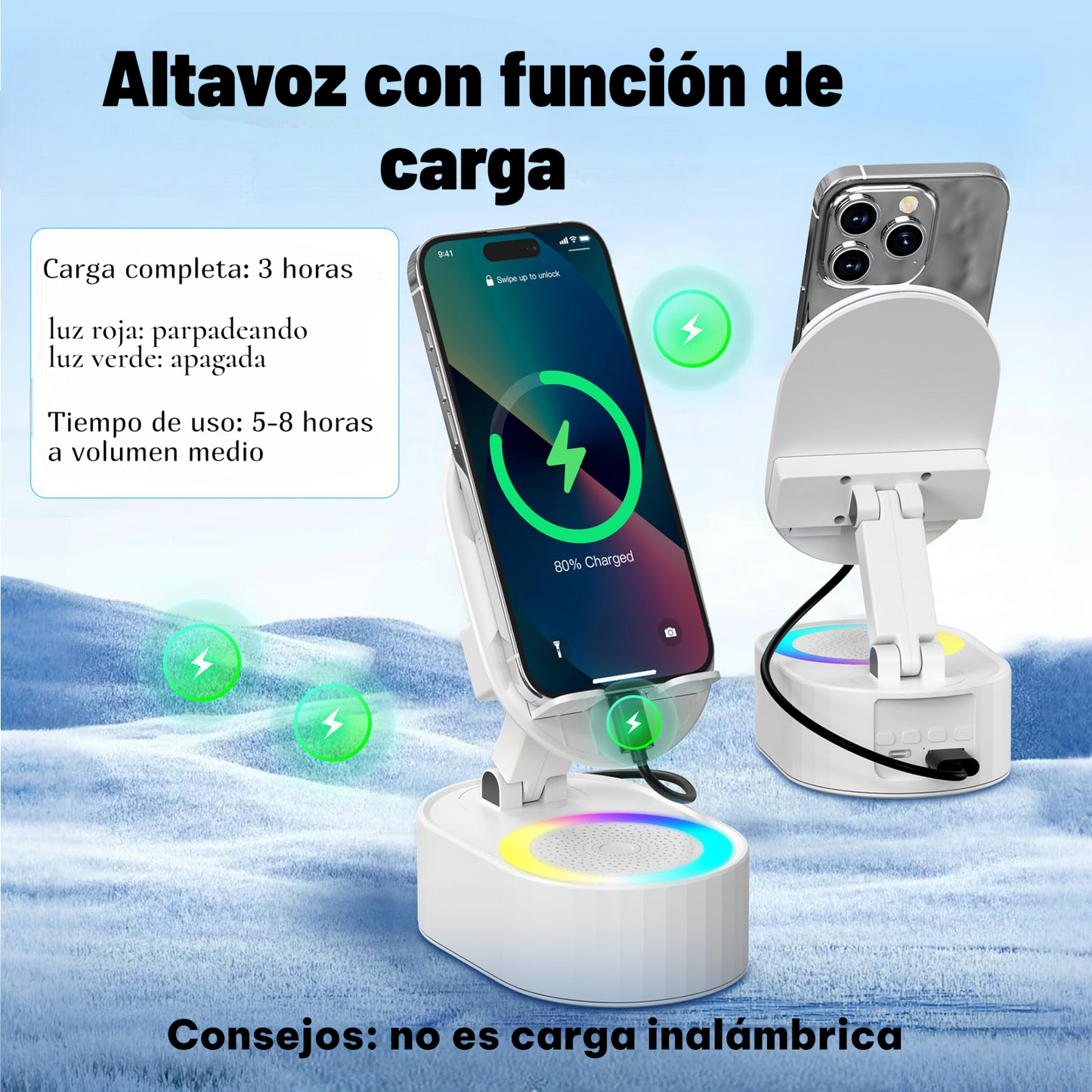 Soporte con Altavoz & Cargador