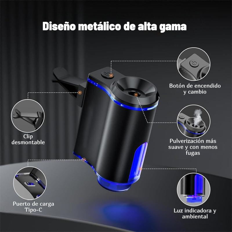 Difusor inteligente de aceites esenciales para coche sin agua