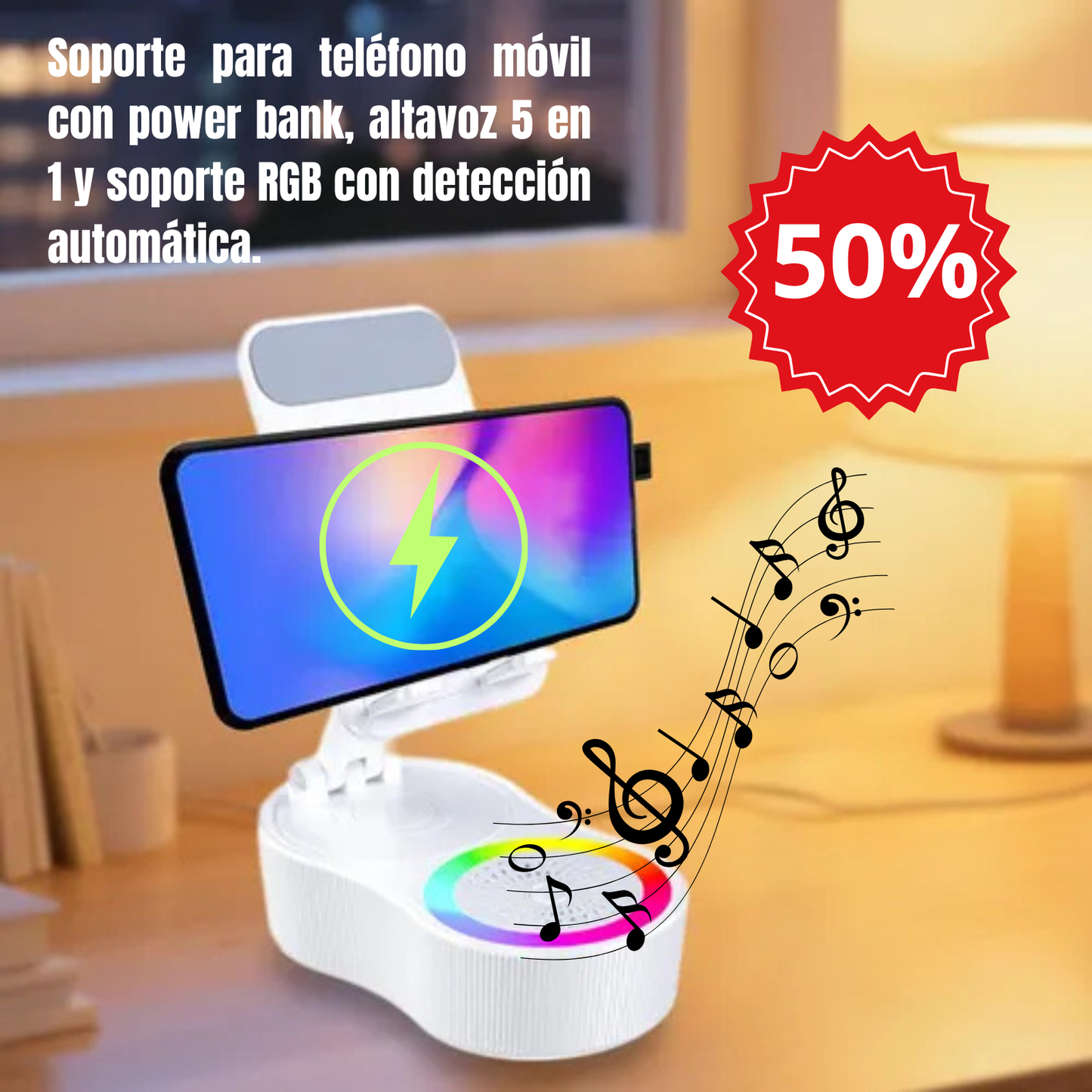 Soporte con Altavoz & Cargador