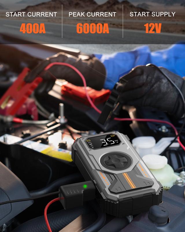 Arrancador de batería de coche portátil con , compresor de aire