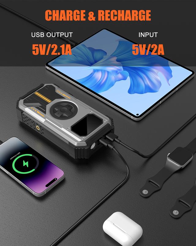 Arrancador de batería de coche portátil con , compresor de aire